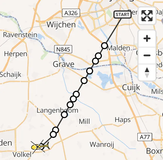 Vlucht Traumahelikopter PH-DOC van Radboud Universitair Medisch Centrum naar Vliegbasis Volkel op zaterdag 16 november 2024 11:39