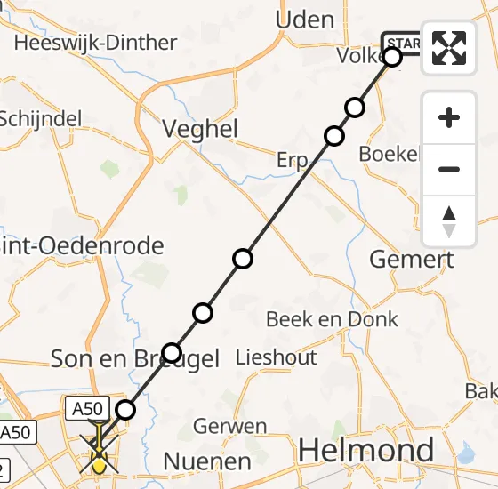 Vlucht Traumahelikopter PH-DOC van Vliegbasis Volkel naar Eindhoven op zaterdag 16 november 2024 12:10