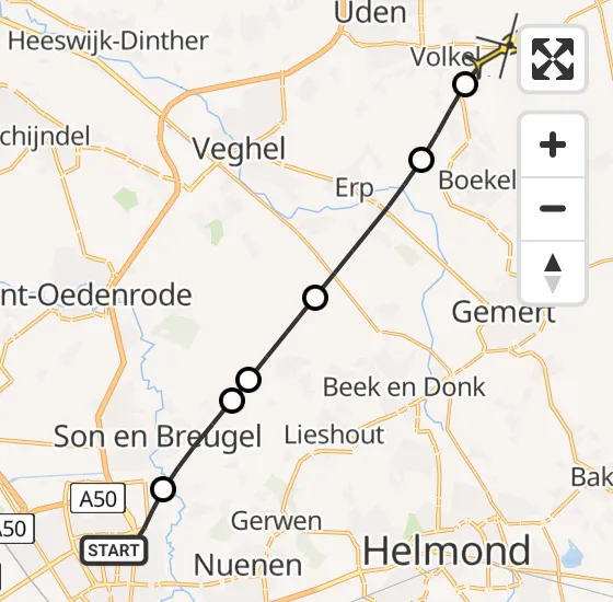 Vlucht Traumahelikopter PH-DOC van Eindhoven naar Vliegbasis Volkel op zaterdag 16 november 2024 12:46