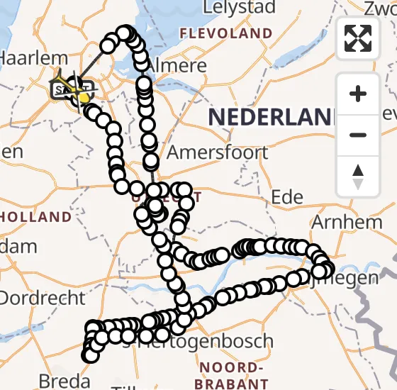 Vlucht Politiehelikopter PH-PXX van Schiphol naar Schiphol op zaterdag 16 november 2024 15:45