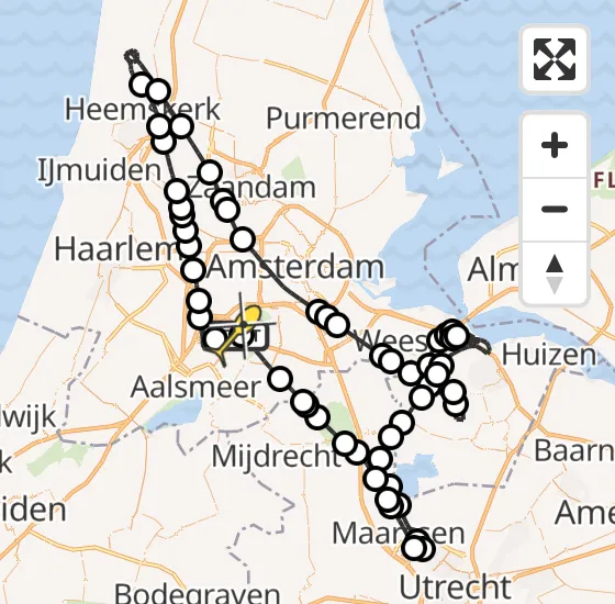 Vlucht Politiehelikopter PH-PXF van Schiphol naar Schiphol op zondag 17 november 2024 1:09