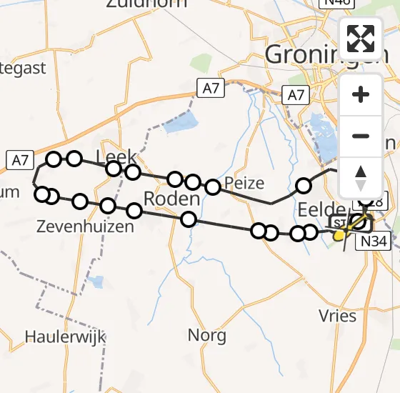 Vlucht Traumahelikopter PH-TTR van Groningen Airport Eelde naar Groningen Airport Eelde op zondag 17 november 2024 7:11