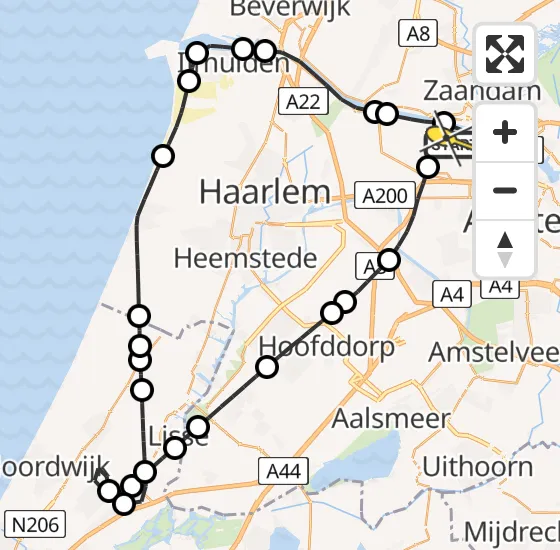 Vlucht Traumahelikopter PH-LLN van Amsterdam Heliport naar Amsterdam Heliport op zondag 17 november 2024 10:09