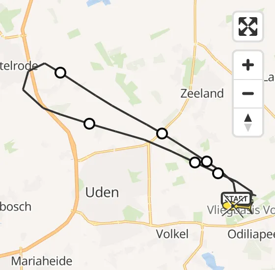 Vlucht Traumahelikopter PH-DOC van Vliegbasis Volkel naar Vliegbasis Volkel op zondag 17 november 2024 10:54