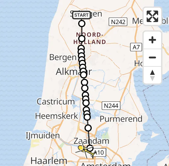 Vlucht Traumahelikopter PH-LLN van Schagen naar Amsterdam Heliport op zondag 17 november 2024 12:38