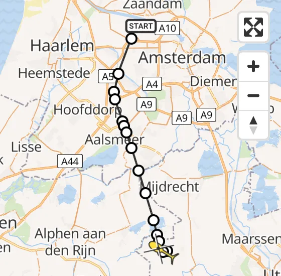 Vlucht Traumahelikopter PH-LLN van Amsterdam Heliport naar Zegveld op zondag 17 november 2024 12:56