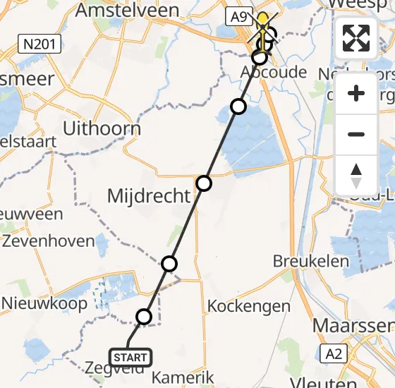 Vlucht Traumahelikopter PH-LLN van Zegveld naar Academisch Medisch Centrum (AMC) op zondag 17 november 2024 13:43