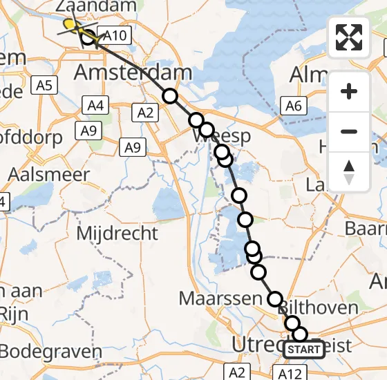 Vlucht Traumahelikopter PH-LLN van Universitair Medisch Centrum Utrecht naar Amsterdam Heliport op zondag 17 november 2024 16:11