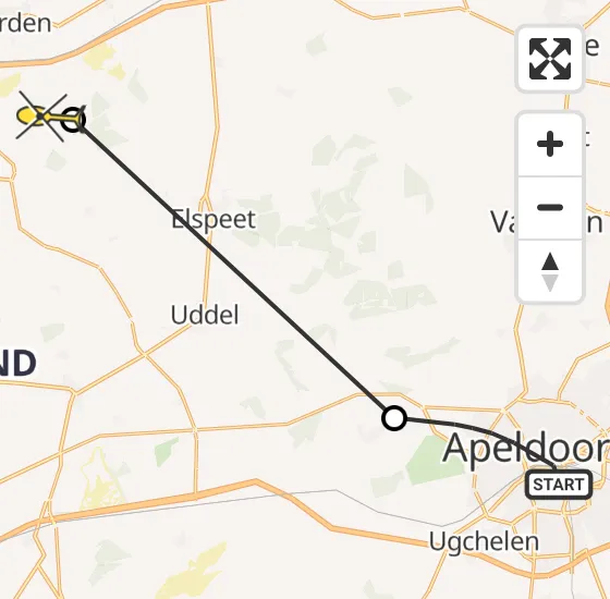 Vlucht Politiehelikopter PH-PXZ van Apeldoorn naar Harderwijk op zondag 17 november 2024 16:36