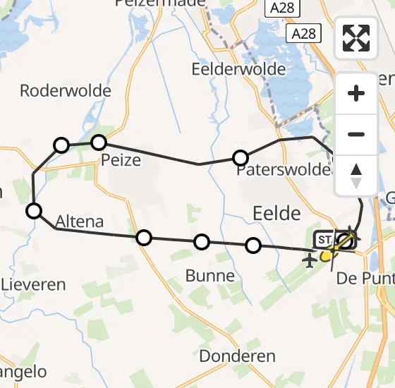 Vlucht Traumahelikopter PH-TTR van Groningen Airport Eelde naar Groningen Airport Eelde op zondag 17 november 2024 17:17