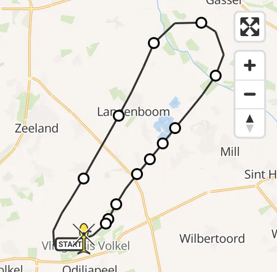 Vlucht Traumahelikopter PH-DOC van Vliegbasis Volkel naar Vliegbasis Volkel op zondag 17 november 2024 20:29