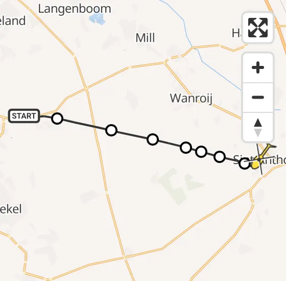 Vlucht Traumahelikopter PH-DOC van Vliegbasis Volkel naar Sint Anthonis op maandag 18 november 2024 9:31