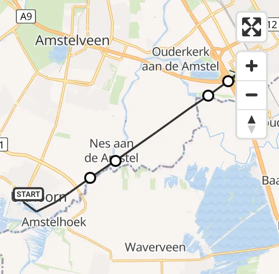 Vlucht Traumahelikopter PH-LLN van Uithoorn naar Academisch Medisch Centrum (AMC) op maandag 18 november 2024 11:06