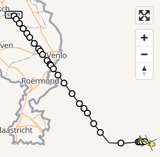 Vlucht Traumahelikopter PH-DOC van Vliegbasis Volkel naar Sankt Augustin op maandag 18 november 2024 11:20