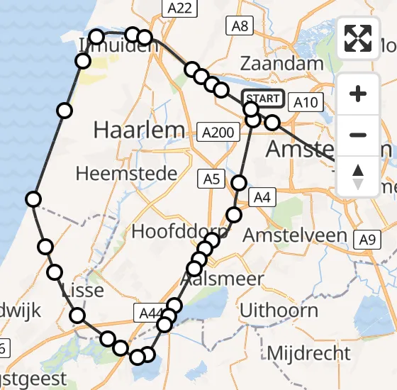 Vlucht Traumahelikopter PH-LLN van Amsterdam Heliport naar Amsterdam op maandag 18 november 2024 13:12