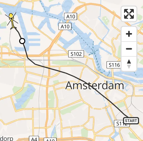 Vlucht Traumahelikopter PH-LLN van Amsterdam naar Amsterdam Heliport op maandag 18 november 2024 14:07