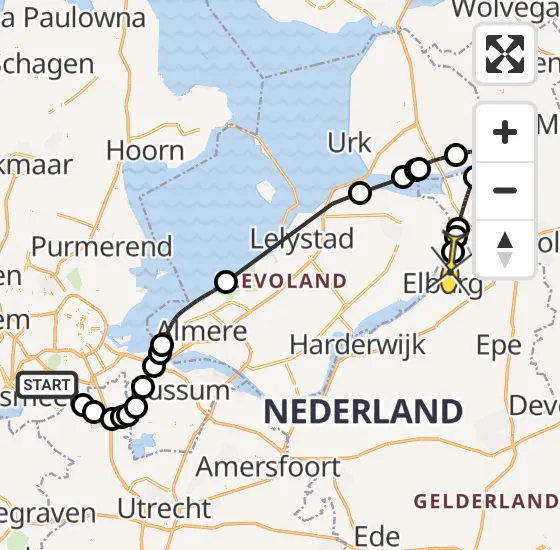 Vlucht Politiehelikopter PH-PXB van Aalsmeer naar Oosterwolde Gld op maandag 18 november 2024 15:52