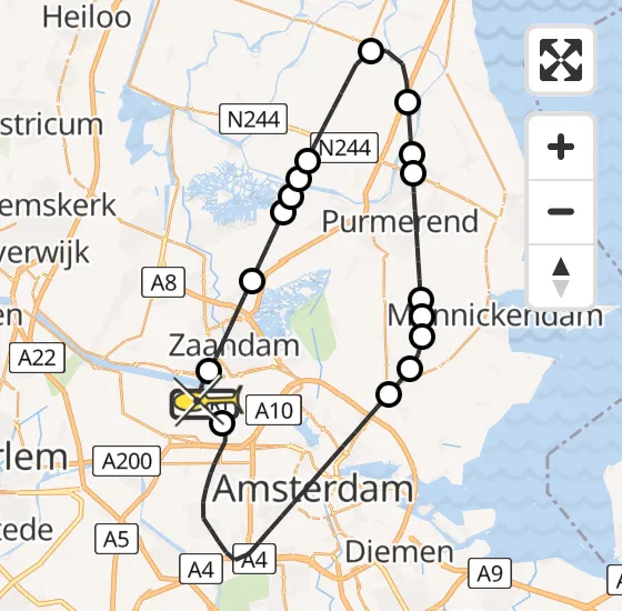 Vlucht Traumahelikopter PH-LLN van Amsterdam Heliport naar Amsterdam Heliport op maandag 18 november 2024 16:41