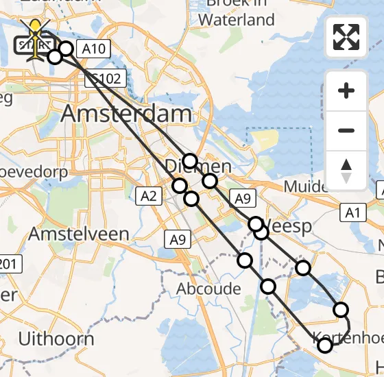 Vlucht Traumahelikopter PH-LLN van Amsterdam Heliport naar Amsterdam Heliport op maandag 18 november 2024 17:50