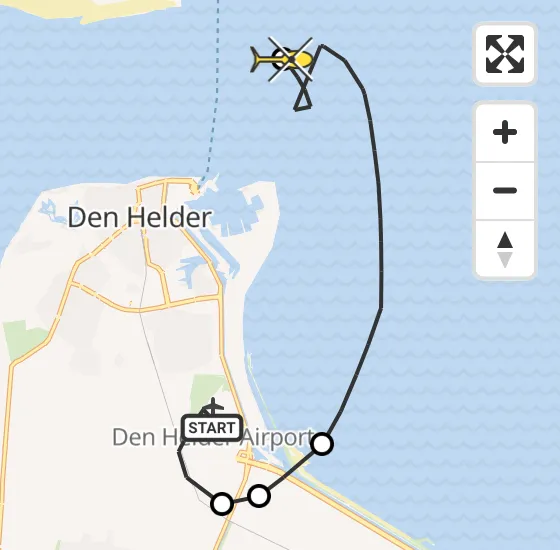 Vlucht Kustwachthelikopter PH-SAR van Vliegveld De Kooy naar Den Hoorn op maandag 18 november 2024 19:19