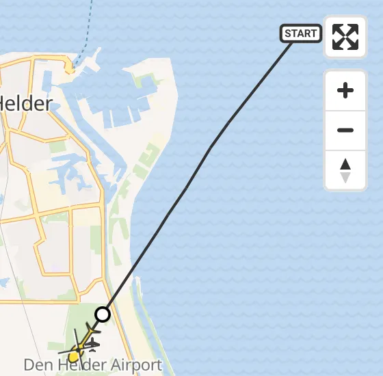Vlucht Kustwachthelikopter PH-SAR van Den Helder naar Vliegveld De Kooy op maandag 18 november 2024 21:13
