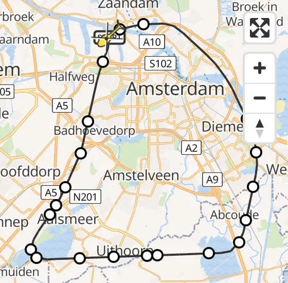 Vlucht Traumahelikopter PH-LLN van Amsterdam Heliport naar Amsterdam Heliport op maandag 18 november 2024 22:15