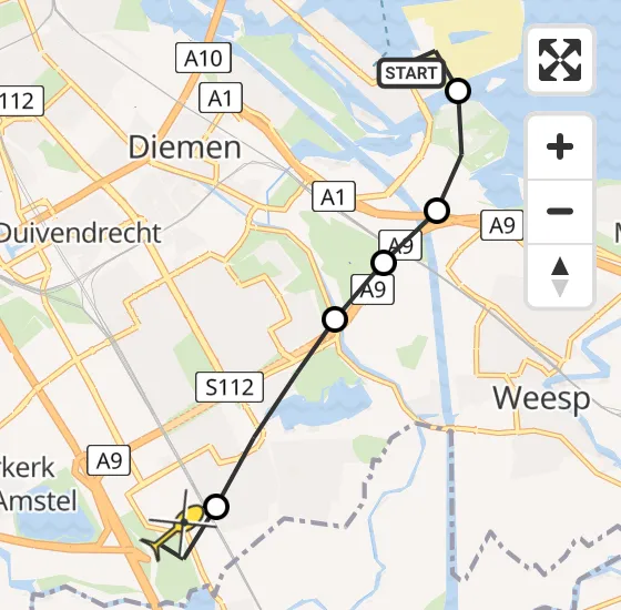 Vlucht Traumahelikopter PH-LLN van Amsterdam naar Academisch Medisch Centrum (AMC) op dinsdag 19 november 2024 9:48