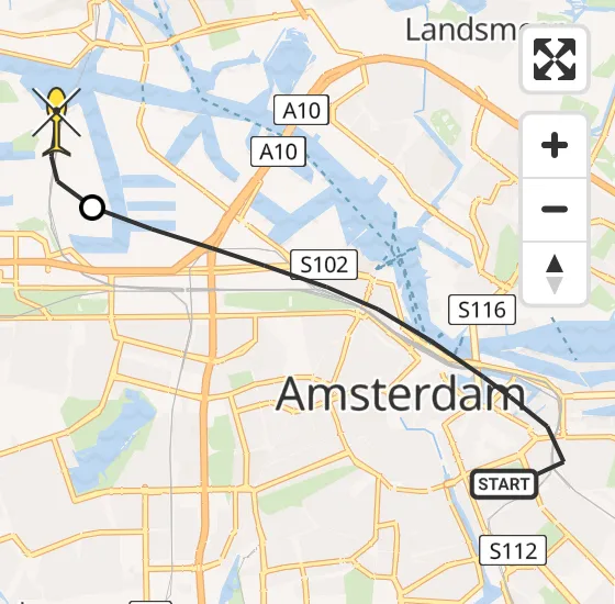 Vlucht Traumahelikopter PH-LLN van Amsterdam naar Amsterdam Heliport op dinsdag 19 november 2024 11:50