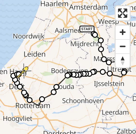 Vlucht Politiehelikopter PH-PXB van Ouderkerk aan de Amstel naar Den Haag op dinsdag 19 november 2024 12:42