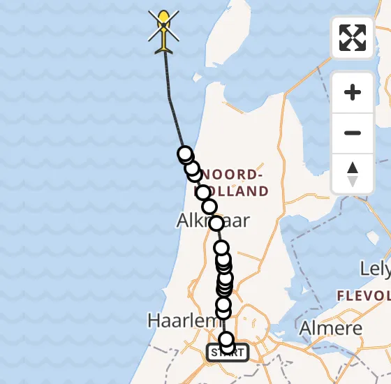 Vlucht Politiehelikopter PH-PXX van Schiphol naar  op dinsdag 19 november 2024 15:05