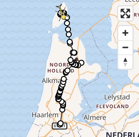 Vlucht Politiehelikopter PH-PXC van Schiphol naar Texel International Airport op dinsdag 19 november 2024 15:36