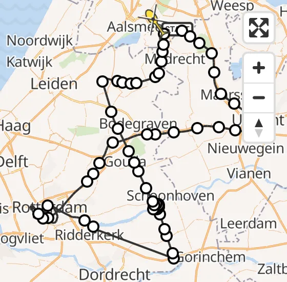 Vlucht Politiehelikopter PH-PXZ van Amstelveen naar Amstelveen op dinsdag 19 november 2024 16:02