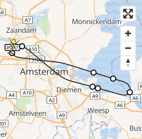 Vlucht Traumahelikopter PH-LLN van Amsterdam Heliport naar Amsterdam Heliport op dinsdag 19 november 2024 18:05