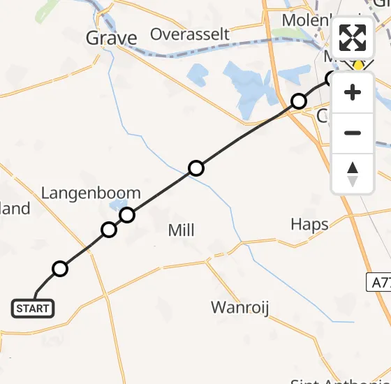 Vlucht Traumahelikopter PH-MAA van Vliegbasis Volkel naar Mook op dinsdag 19 november 2024 18:28