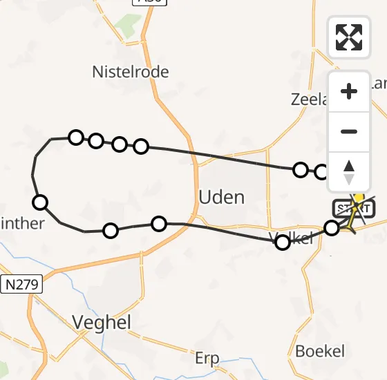 Vlucht Traumahelikopter PH-MAA van Vliegbasis Volkel naar Vliegbasis Volkel op dinsdag 19 november 2024 19:35