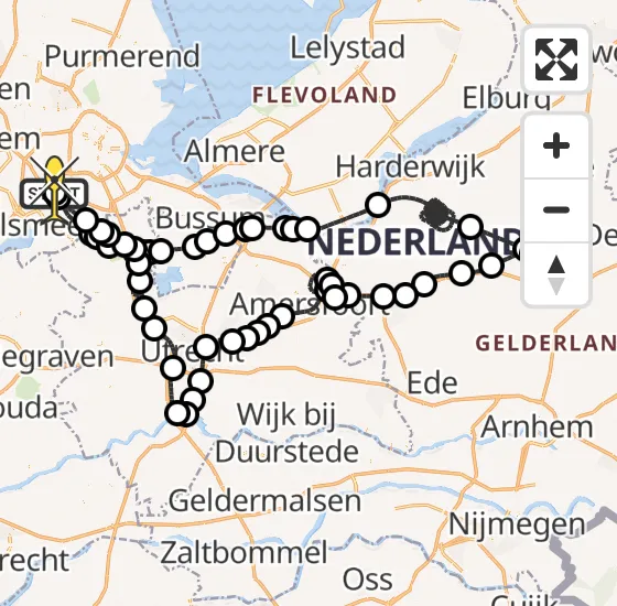 Vlucht Politiehelikopter PH-PXX van Schiphol naar Schiphol op dinsdag 19 november 2024 19:54