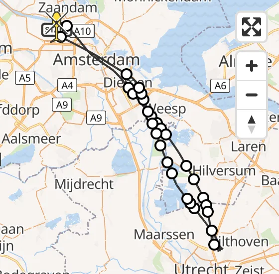 Vlucht Traumahelikopter PH-LLN van Amsterdam Heliport naar Amsterdam Heliport op woensdag 20 november 2024 6:37