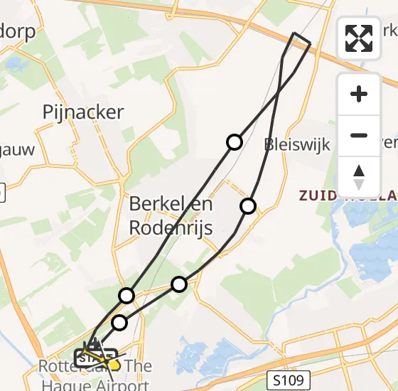 Vlucht Traumahelikopter PH-HVB van Rotterdam The Hague Airport naar Rotterdam The Hague Airport op woensdag 20 november 2024 6:54