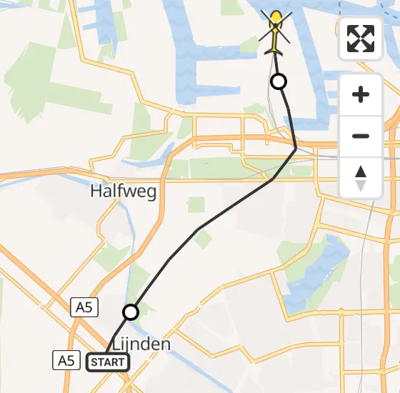 Vlucht Traumahelikopter PH-LLN van Lijnden naar Amsterdam Heliport op woensdag 20 november 2024 9:17