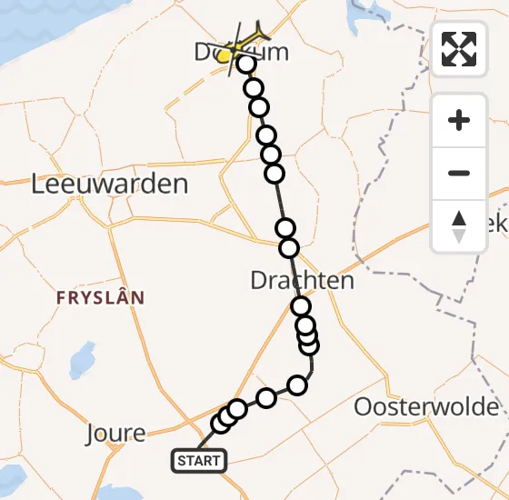 Vlucht Traumahelikopter PH-TTR van Heerenveen naar Dokkum op woensdag 20 november 2024 12:02