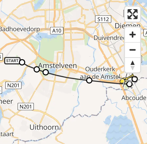 Vlucht Traumahelikopter PH-LLN van Luchthaven Schiphol naar Academisch Medisch Centrum (AMC) op woensdag 20 november 2024 14:06