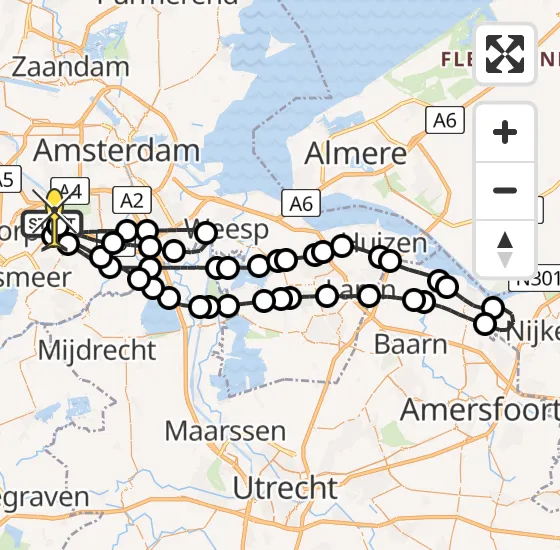 Vlucht Politiehelikopter PH-PXC van Schiphol naar Schiphol op woensdag 20 november 2024 19:59