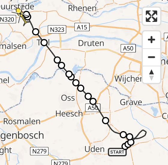 Vlucht Traumahelikopter PH-MAA van Vliegbasis Volkel naar Rijswijk (GLD) op donderdag 21 november 2024 5:47