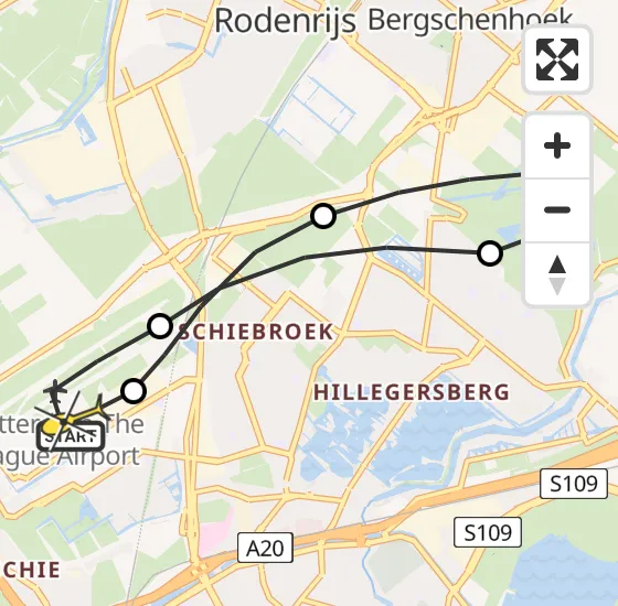 Vlucht Traumahelikopter PH-HVB van Rotterdam The Hague Airport naar Rotterdam The Hague Airport op donderdag 21 november 2024 6:01