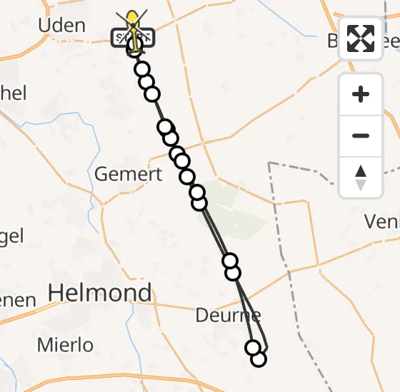 Vlucht Traumahelikopter PH-MAA van Vliegbasis Volkel naar Vliegbasis Volkel op donderdag 21 november 2024 8:33