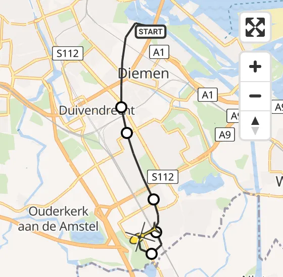 Vlucht Traumahelikopter PH-LLN van Amsterdam naar Academisch Medisch Centrum (AMC) op donderdag 21 november 2024 10:18