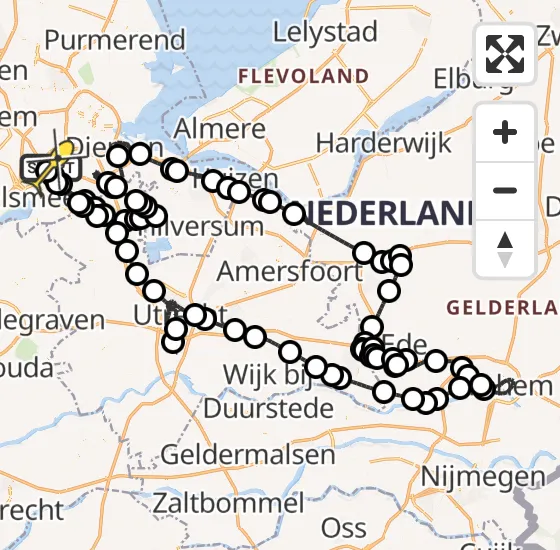 Vlucht Politiehelikopter PH-PXX van Schiphol naar Schiphol op donderdag 21 november 2024 15:44