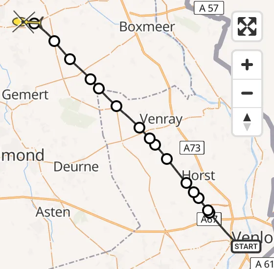 Vlucht Traumahelikopter PH-MAA van Venlo naar Vliegbasis Volkel op donderdag 21 november 2024 15:57