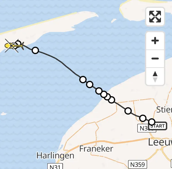 Vlucht Ambulancehelikopter PH-HOW van Ingelum naar Striep op donderdag 21 november 2024 15:57