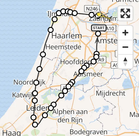 Vlucht Traumahelikopter PH-LLN van Amsterdam Heliport naar Zaandam op donderdag 21 november 2024 18:56